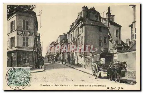 Mantes Cartes postales Rue nationale Vue prise de la Gendarmerie (a l&#39ami Leon)