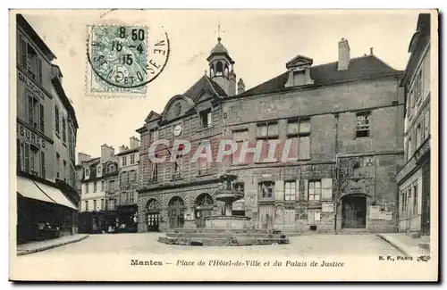 Mantes la jolie Ansichtskarte AK Place de l&#39hotel de ville et du palais de justice