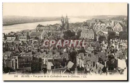 Cartes postales Blois Vue prise de la cathedrale vers le chateau