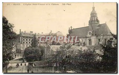 Cartes postales Blois L&#39eglise Saint Vincent et le chateau