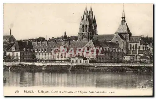 Cartes postales Blois L&#39hopital civil et l&#39eglise Saint Nicolas