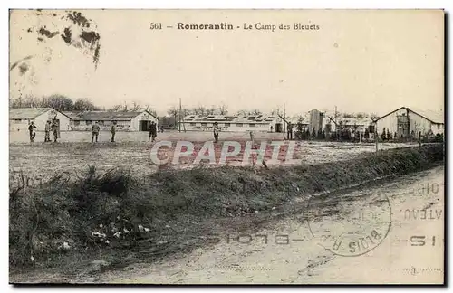 Ansichtskarte AK Romoratin Le camp des Bleuets Militaria