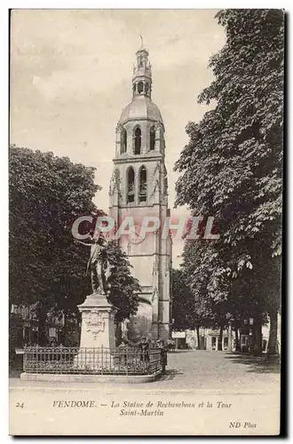 Vendome Ansichtskarte AK La statue de Rochambeau et la Tour Saint Martin