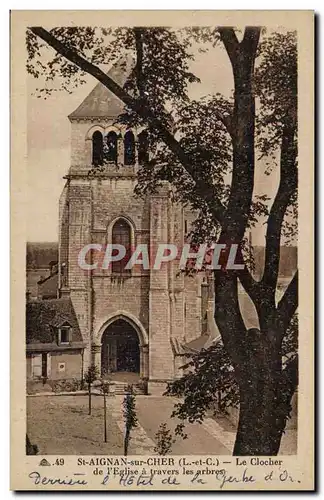 Saint Aignan sur Cher Cartes postales Le clocher de l&#39eglise a travers les arbres