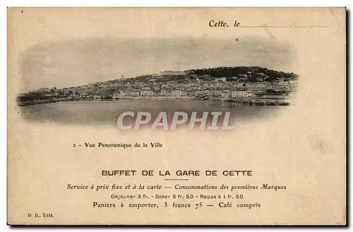 Cete Sette Ansichtskarte AK Buffet de la gare Vue panoramique de la ville (carte RaRe)