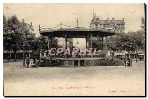 Beziers Cartes postales le kiosque a musique