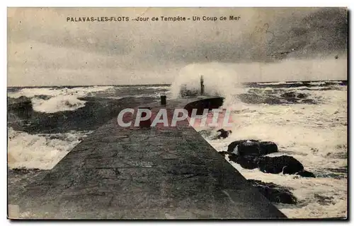 Palavas les Flots Cartes postales Jour de tempete Un coup de mer