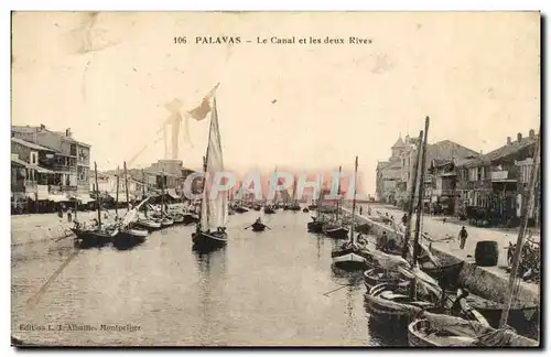 Palavas les Flots Cartes postales Le canal et les deux rives