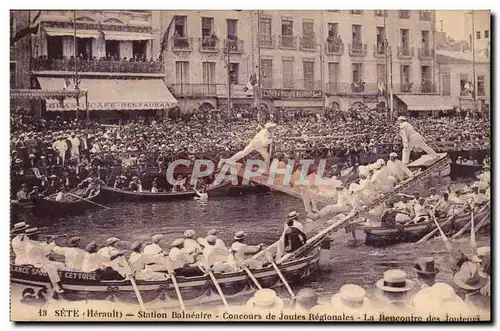 Cette Sete Ansichtskarte AK Station balneaire Concours de joutes regionales La rencontre des joueurs