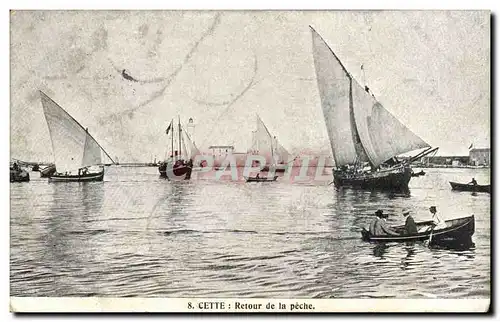 Cette Sete Cartes postales Retour de la peche