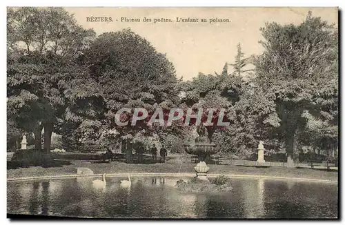 Beziers Ansichtskarte AK Plateau des poetes l&#39enfant au poisson