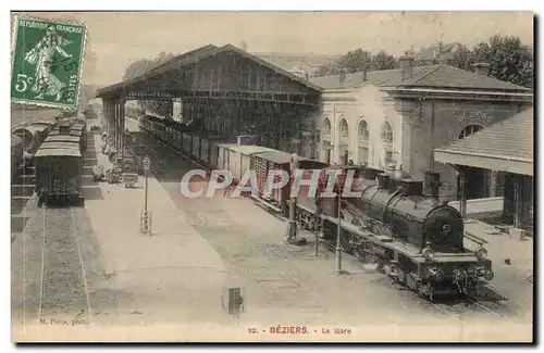 Beziers Cartes postales La gare (train) TOP