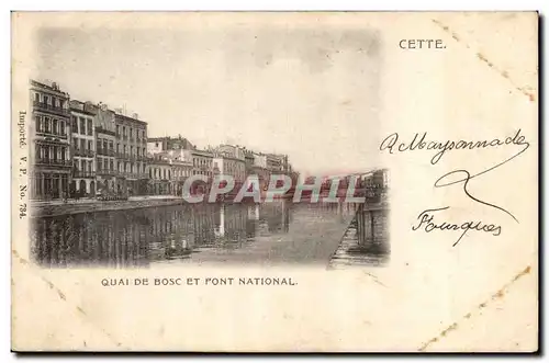 Cete Sete Cartes postales Quai de Bosc et Pont national