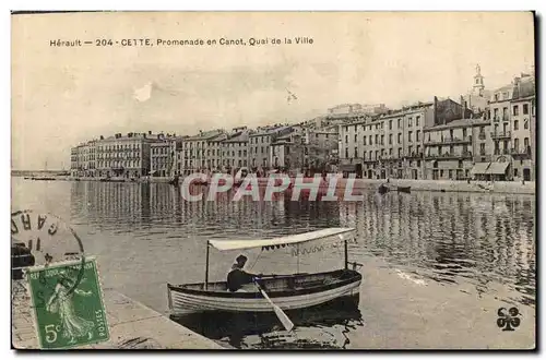 Cete Sete Ansichtskarte AK Promenade en canot Quai de la ville