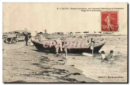 Cete Sete Ansichtskarte AK Station balneaire Les Lazarets catholique et protestant Plage de la corniche