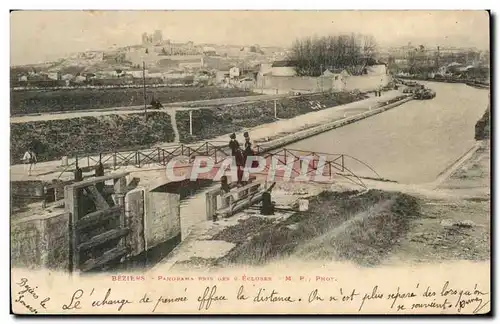 Beziers Cartes postales Panorama pris des 9 ecluses