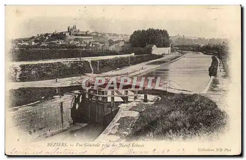 Beziers Ansichtskarte AK Vue generale des neufs ecluses