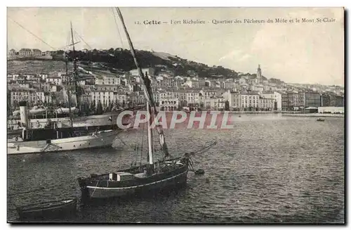 Cette Cartes postales Fort Richelieu Quartier des pecheurs du Mole et le Mont St Clair