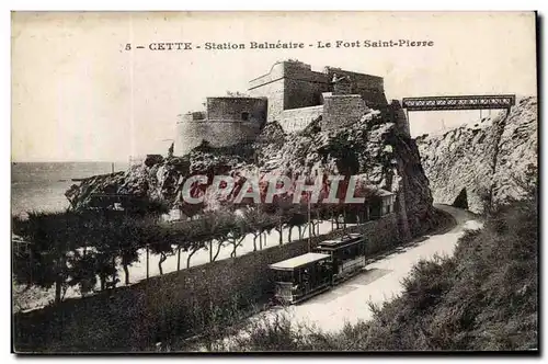 Cette Ansichtskarte AK Station balneaire Le fort Saint Pierre (tramway)