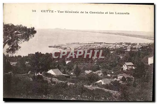 Cette Cartes postales Vue generale de la corniche et les Lazarets