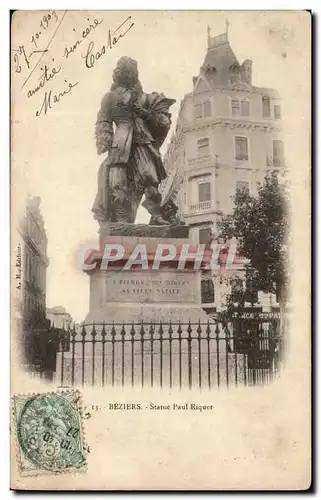 Beziers Cartes postales Statue Paul Riquet