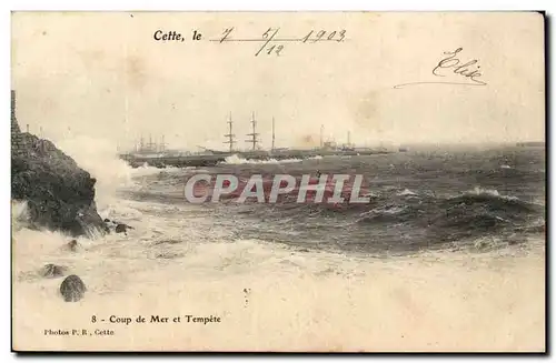 Cette Cartes postales Coup de mer et tempete