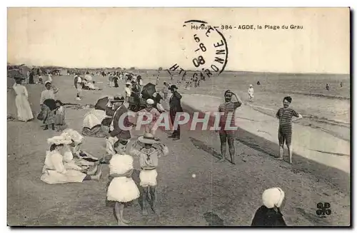 Agde Ansichtskarte AK La plage du Grau