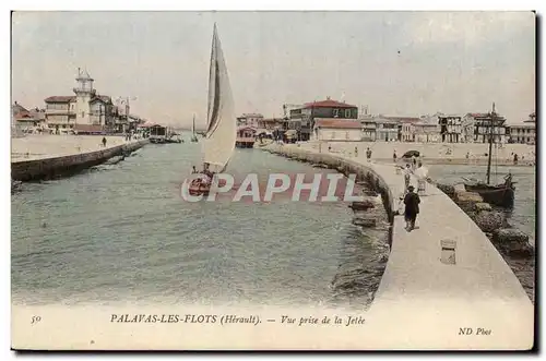 Palavas les Flots Ansichtskarte AK Vue prise de la jetee