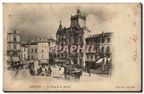 Beziers Ansichtskarte AK La place de la Mairie