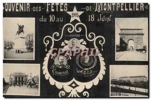 Montpellier Cartes postales Souvenir des fetes du 10 au 18 juin 1905