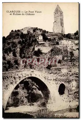 Olargues Cartes postales Le pont vieux et ruines du chateau