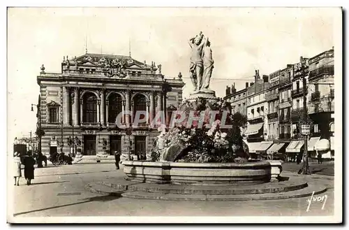 Montpellier Cartes postales Le theatre et la fontaine des Trois Graces