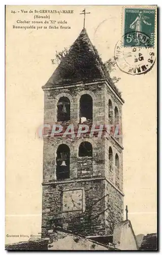 Cartes postales Vue de St Gervais / MAre Clocher roman