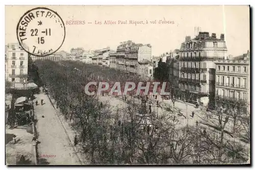 Beziers Cartes postales Les allees Paul Riquet a vol d'oiseau
