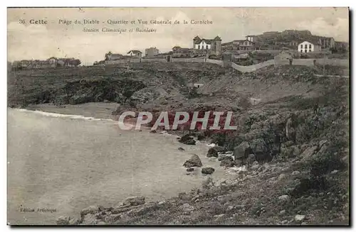 Sete - Cette - Plage du Diable - Quartier et Vue Generale de la Corniche - Ansichtskarte AK