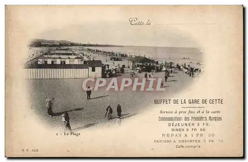 Sete CEtte Cartes postales Buffet de la gare Cartes postales