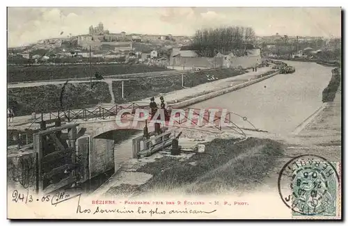 Beziers Cartes postales Panorama pris des 9 ecluses