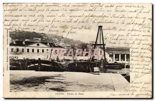 Cette - Sete - Bassin du Dock - bateau - Cartes postales