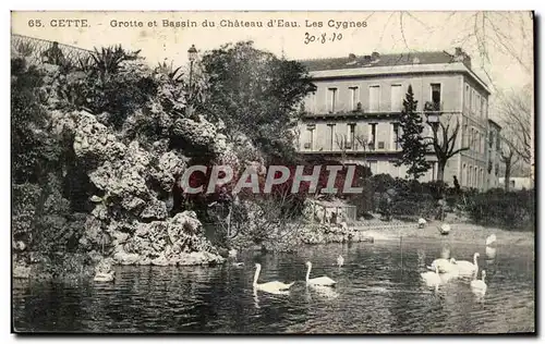 Sete - Cette - Grotte et Vassin du Chateau d&#39eau - Les Cygnes - swan - Cartes postales