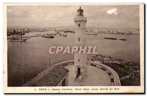 Sete - Cette - Station Balneaire - Phare saint Louis - Entree du Port - lighthouse - Ansichtskarte AK