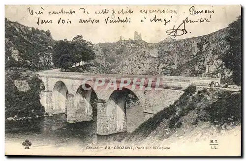 Creuse Crozant Ansichtskarte AK Pont sur la Creuse