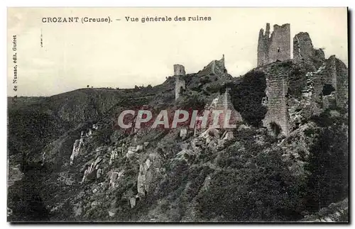 Creuse Crozant Ansichtskarte AK Vue generale des ruines