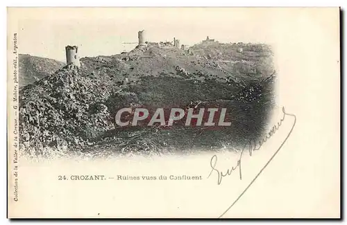 Creuse Crozant Cartes postales Ruines vues du confluent