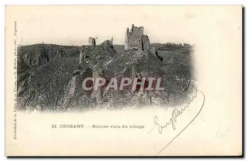 Creuse Crozant Cartes postales Ruines vues du village