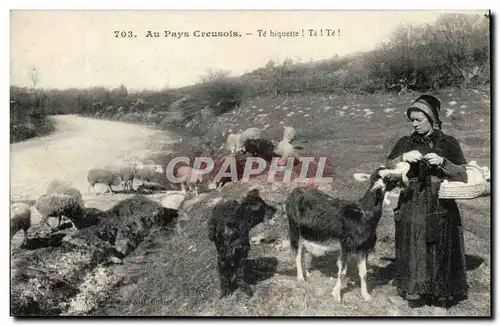 Au pays Creusois Cartes postales Te biquette ! te ! Te ! (goat goats chevre chevres) TOP