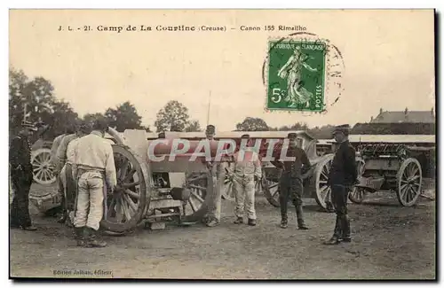 Creuse Cartes postales Camp de la Courtine Canon 155 Rimailho (militaria)