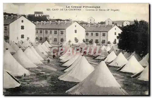 Creuse Cartes postales La Courtine Casernes et tentes (2eme brigade)