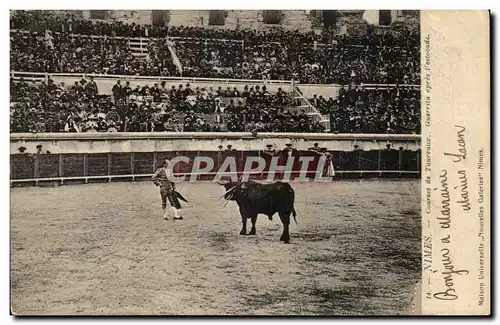Nimes Cartes postales Courses de taureaux Guerrita apres l'estocade (toros corrida)