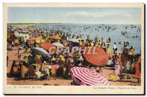 Le Grau du Roi - La Grande Plage a l&#39heure du bain - Cartes postales