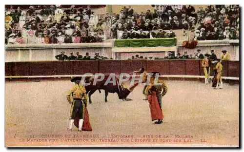 Animal - Course de Taureaux - L&#39estocade Aide de la Muleta Le Matador Fixe Attention - bull fight